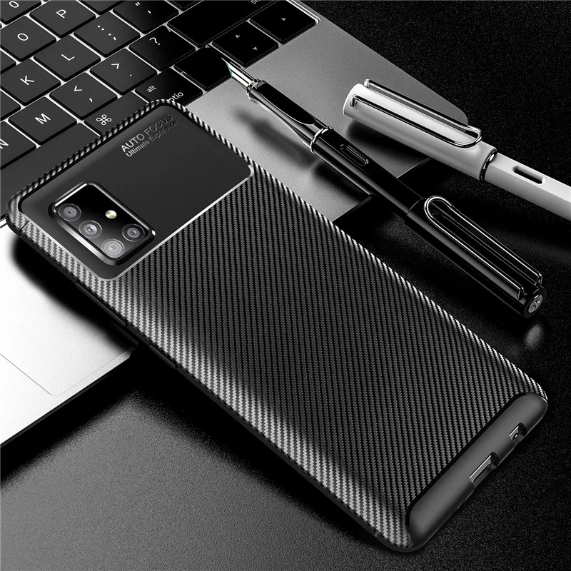 Чехлы для Samsung Galaxy A51 A71 мягкий силиконовый чехол из ТПУ армированный углеродного