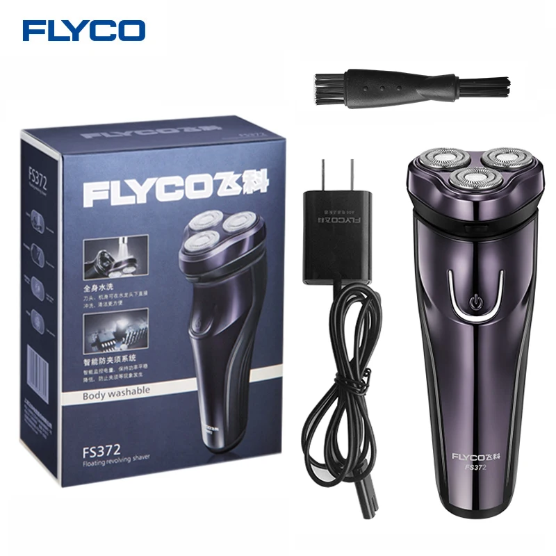 FLyco FS372 электробритва моющаяся с 3D плавающими головками светодиодный дисплей для