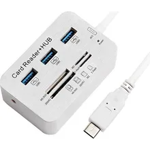 Mobicell-Adaptador de acoplador lector 7 en 1, 3x USB 3,0 Sd Tf Ms M2