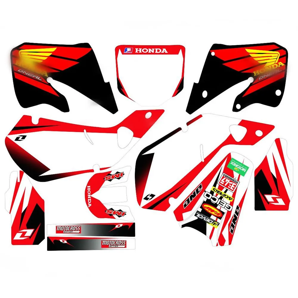 

Full Graphics Decals Stickers Custom Number Name 3M Matte Stickers Waterproof For HONDA CR 125 250 1997 1998 1999