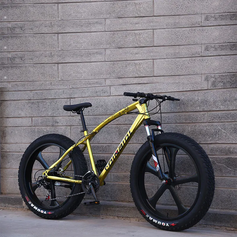 26 Inch Mountain Bike Beach Snow bike 4.0 Super Wide Tires Off-road Bicycles For Boys And Girls Shifting