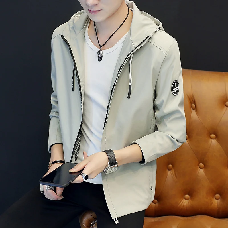 Buy LINGDENG Jackets Mens Thin Windbreaker Jacket Male Fashion Loose Large Size Coats Slim Fit Coat Brand Clothing