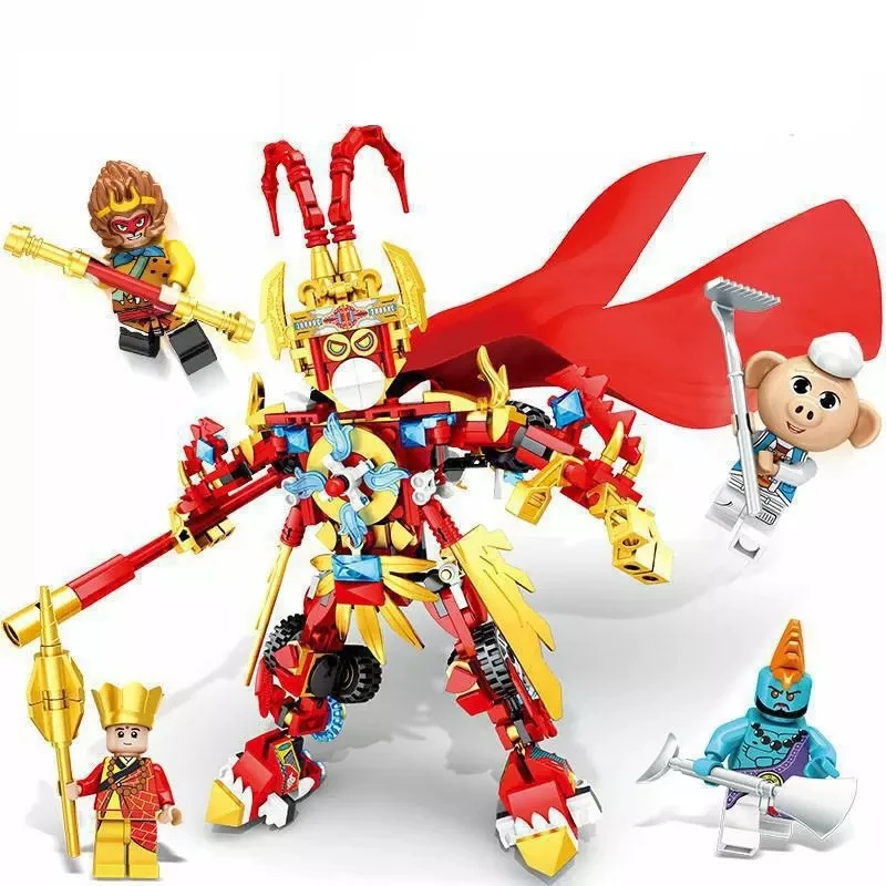 

2020 Animals Sun Wukong Building Blocks Christmas Gift Action Figures 4in1 2020 New Monkeykid Monkey King Toys For Kids 19005