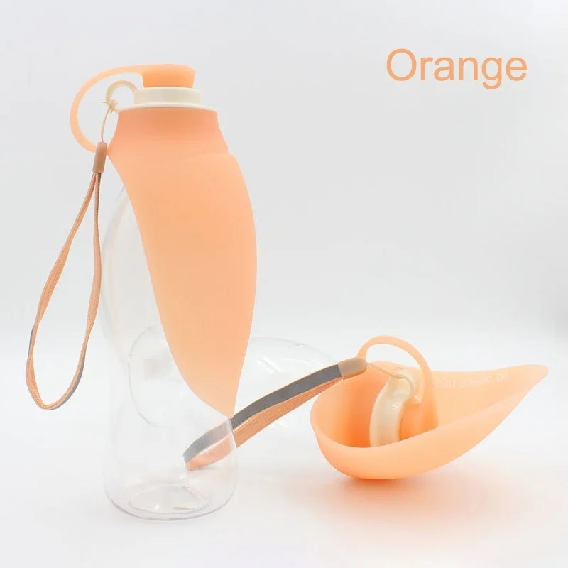 Orange Складная миска для кормления воды для собак и кошек, портативная уличная Складная миска для питья в форме листа - Цвет: Orange