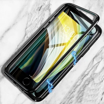 

360 Magnetic Metal Shockproof For Iphone SE2 Case For Iphone 7 8 Plus X XS XR XS Max 11 Pro Max Double Sided Tempered Glass Case