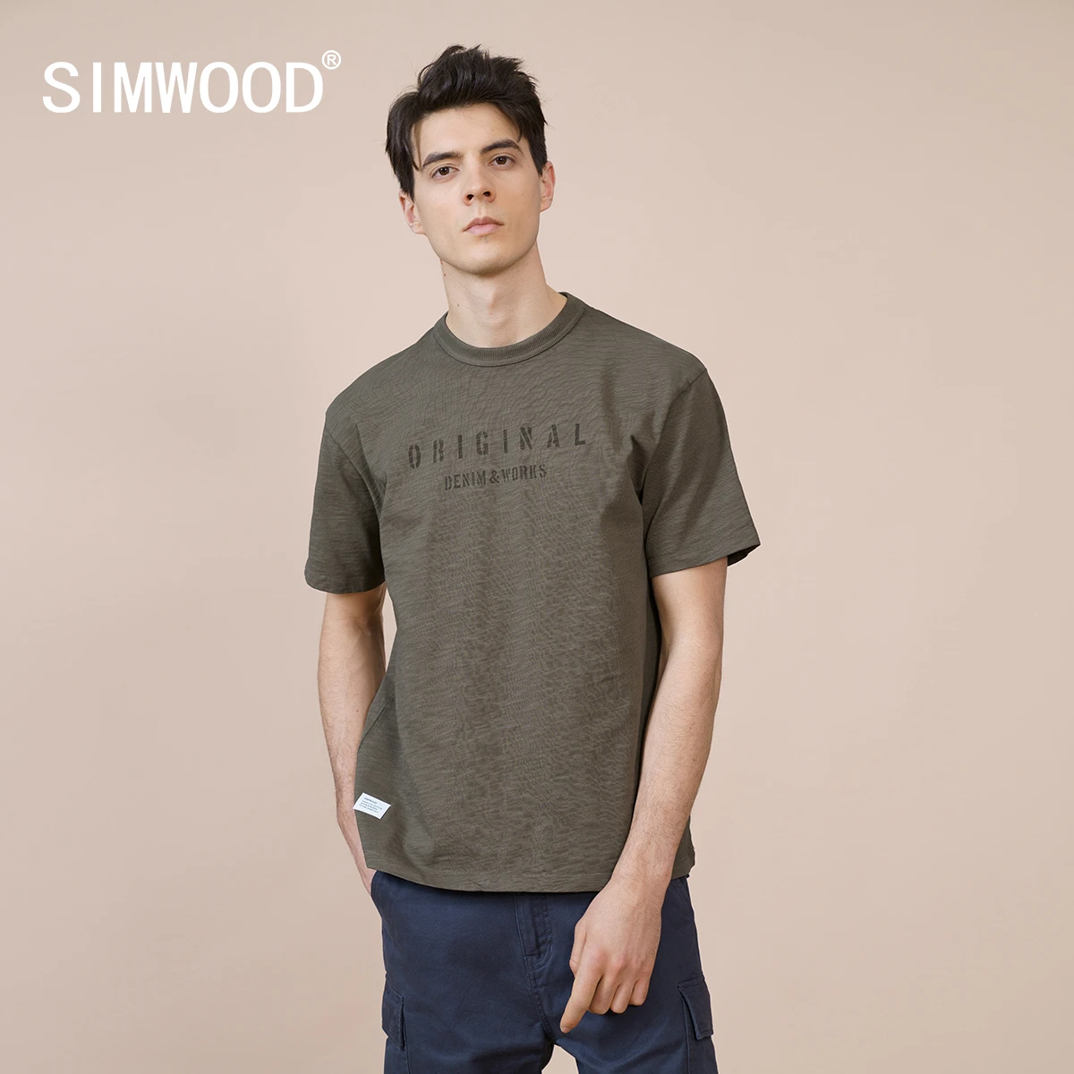 SIMWOOD Camiseta tela de algodón con articulación para hombre, ropa holgada Vintage de talla SK170137, novedad de verano, 2022| Camisetas| - AliExpress