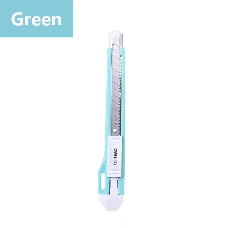 DELI 2031 резак деревянная коробка резак для бумаги автоматический замок SK5 металлические канцелярские принадлежности ремесло нож резак нож для резки - Цвет: Green