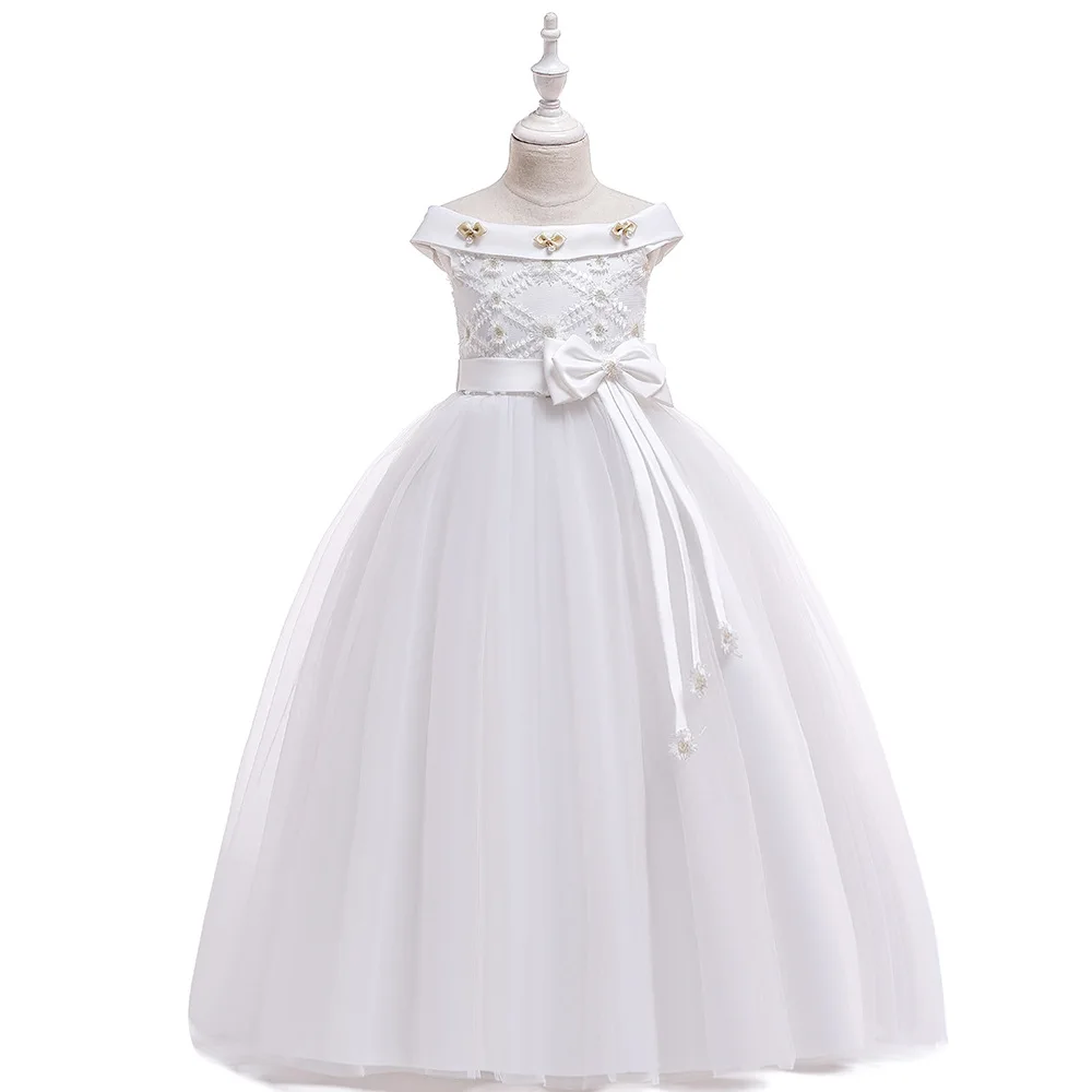 Платья с цветочным узором для девочек Пышное Платье для свадебной вечеринки платье для первого причастия для девочек, длинное вечернее