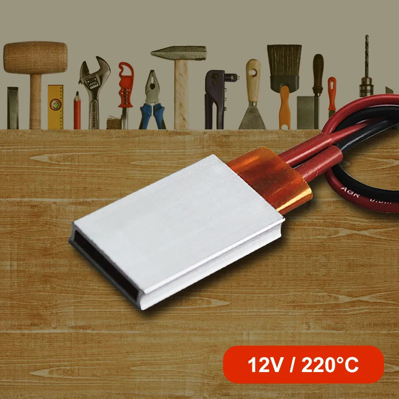 12V 220&deg;C constant temperature ceramic aluminum heater PTC heater with shell 35*21mm