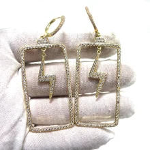 

Spring Collection Square lightning Earrings For Women Wedding Party Dubai Bridal Jewelry boucle d'oreille femme Gift Jewelry