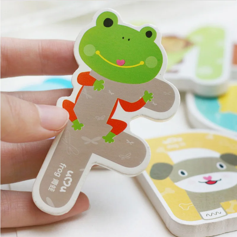 

Animal Lettered Magnetic Refrigerator Sticker Early Childhood Educational Toy Name Tape Animal Modeling Awareness Lettered