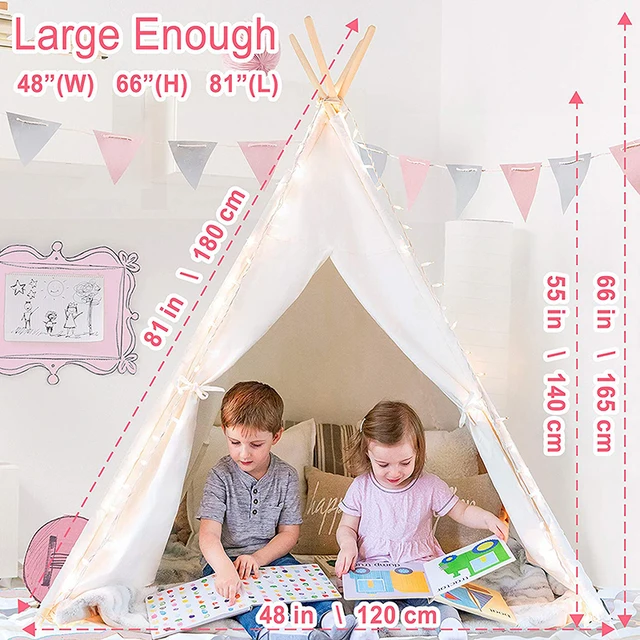 1.8m Children's Teepee Tent For Kids Indoor Outdoor Tipi Child Tent Play House Wigwam for Children 4
