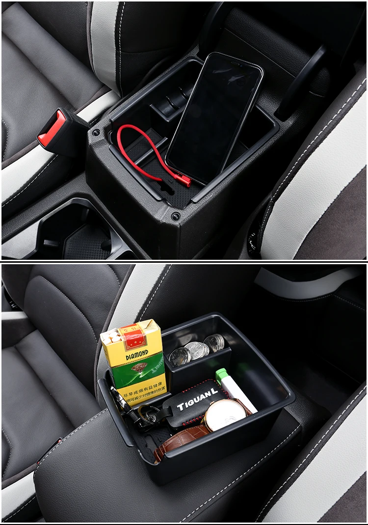 Автомобильный подлокотник, коробка для хранения, контейнер для перчаток, органайзер, чехол-держатель для VW Tiguan mk2, аксессуары
