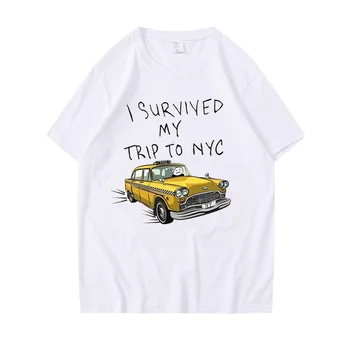 Tom Holland Same Style Tees I Survived My Trip To NYC Print Tops Casual 100%Cotton Streetwear Men Women Unisex Fashion T Shirt 1