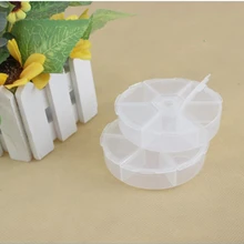 Прозрачный в форме цветка пластиковые 6 слотов Регулируемый ящик для хранения Чехол ремесла монетная таблетка Ювелирные изделия Органайзер Чехлы для хранения отделка