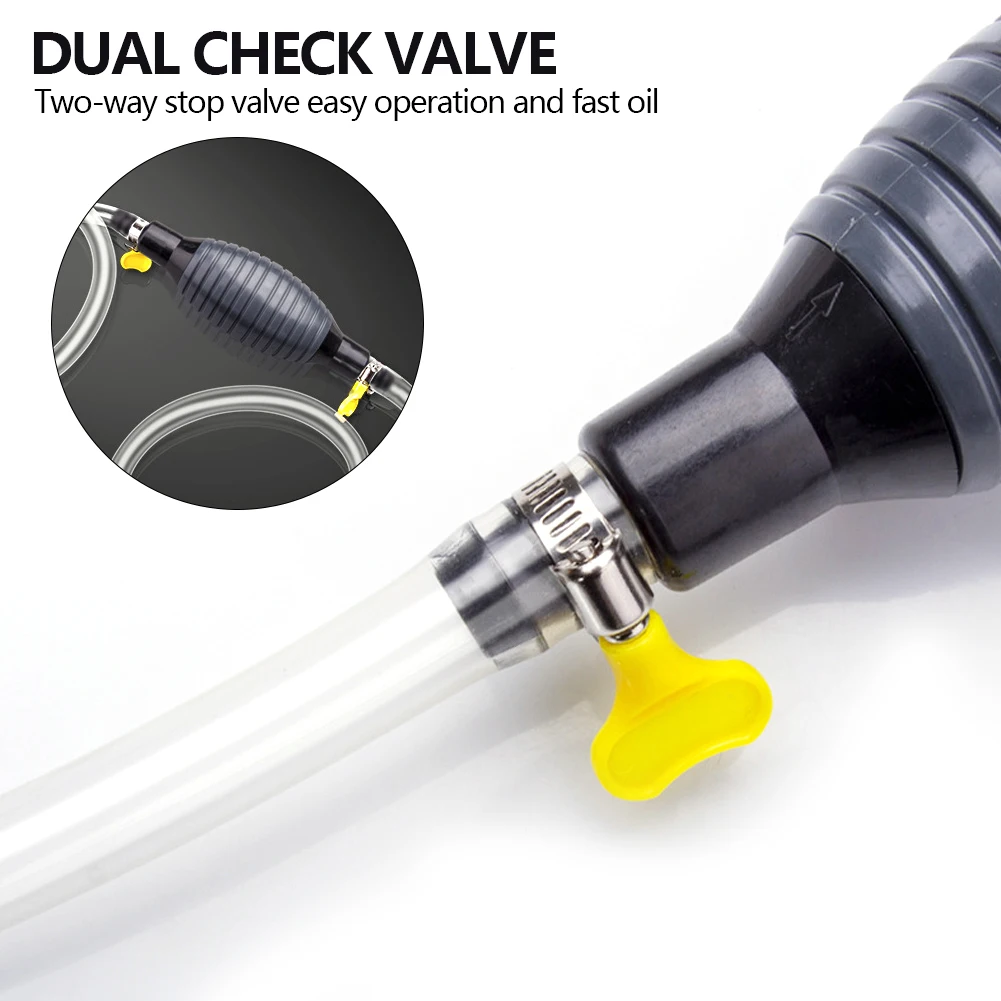 Pompa Estrazione Carburante Manuale 8mm | Per Benzina, Diesel, Gas | In Metallo E Gomma | 154x46mm