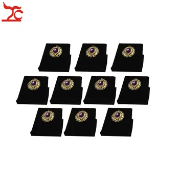 

Wholesale 10Pcs Black Velvet Jewelry Display Rack Horizontal Necklace Holder Pendant Earrings Organizer Exhibition Stand 7*8*5cm