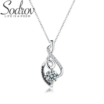

SODROV Romantic 2019 New Arrive 925 Sterling Silver Fine Jewelry Trendy Engagement necklaces & pendants for Women P081