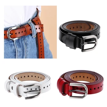 

Women PU Leather Casual Adjustable Soft Waistband Alloy Pin Buckle Waist Strap