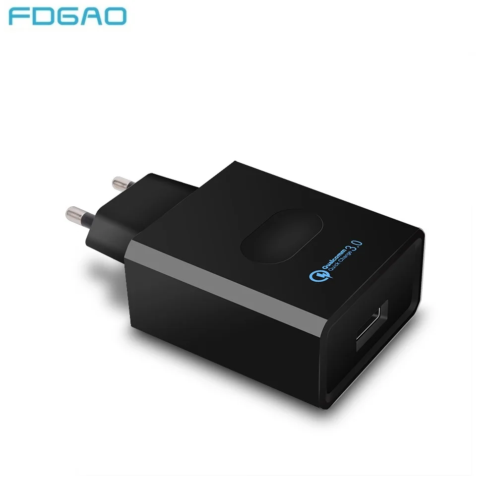 FDGAO быстрое зарядное устройство QC 3,0 USB зарядное устройство для телефона зарядное устройство для путешествий EU/US адаптер для мобильного телефона для iPhone samsung Xiaomi huawei
