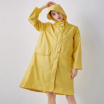 

Women's Long Raincoat Men Waterproof Rain Jacket Trench Coat Cover with Hood Zipper Impermeable Female Male Rain Suit Wear Cloak