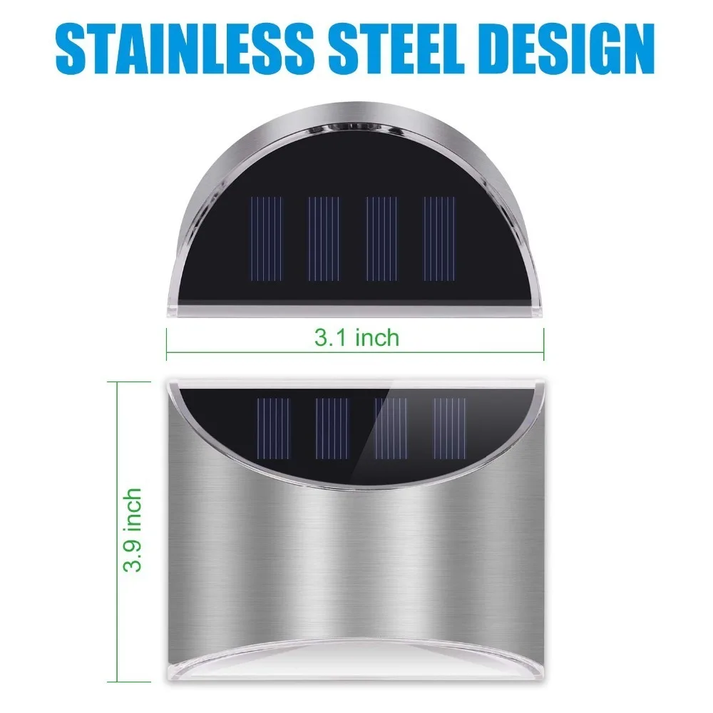Solar Lights Outdoor Wall Sconce Garden Security Lamp Waterproof Wireless Sunpower Lamp for House Front Door Outside Patio Fence (2)