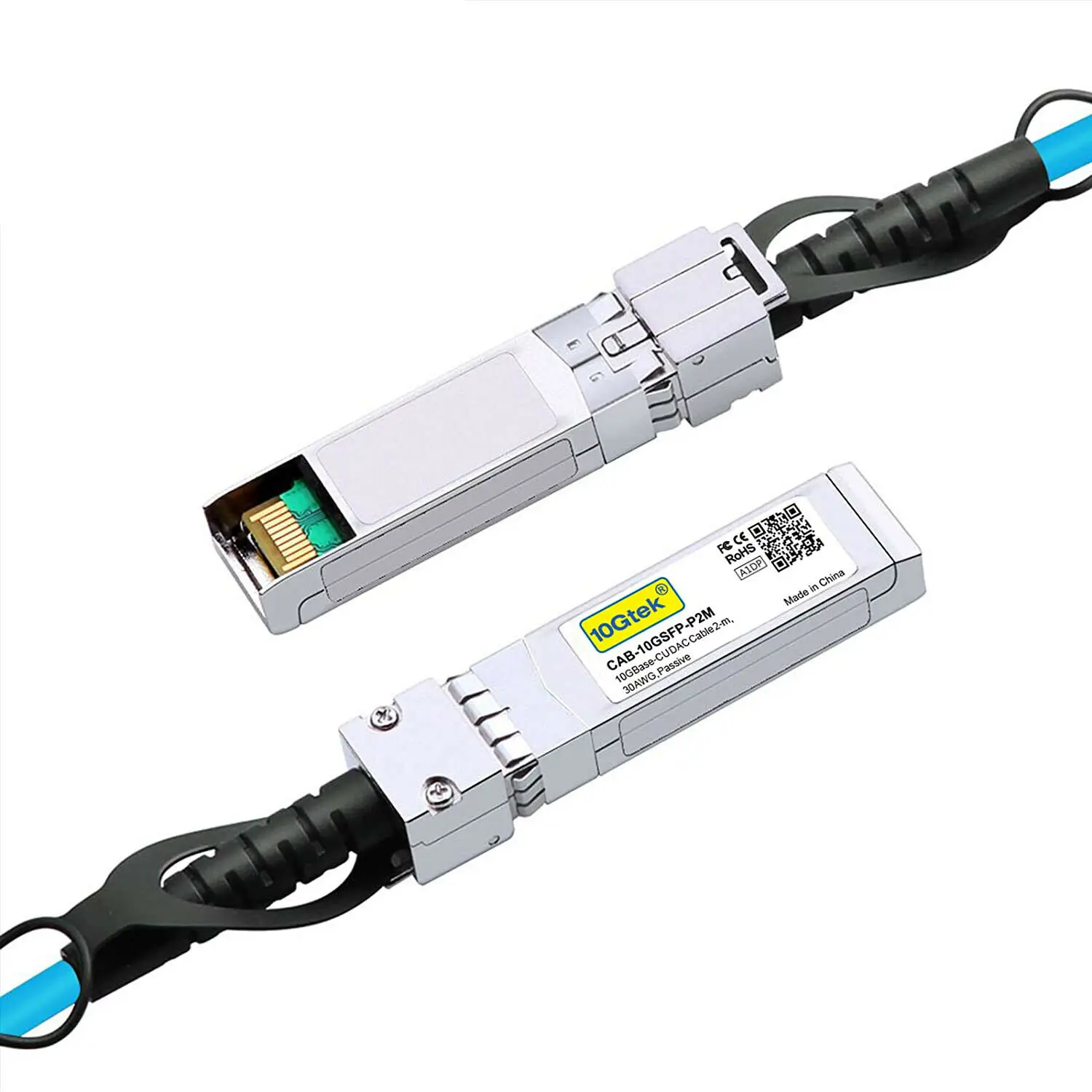 [Blue] Colored 10G SFP+ DAC Cable - Twinax SFP Cable for Cisco SFP-H10GB-CU1M, Arista, Ubiquiti,D-Link, Netgear,1-Meter(3.3ft)