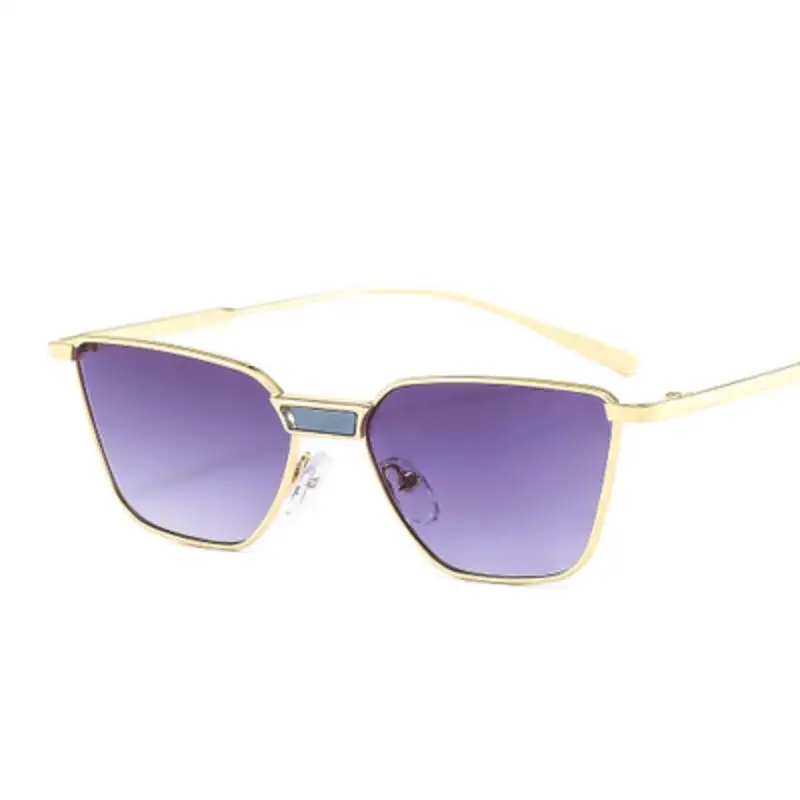 

New Metal Small Frame Sunglasses Women 2021 Brand Designer Retro Cat Eye Sun Glasses Female Fashion Colorful Shades Eyewears