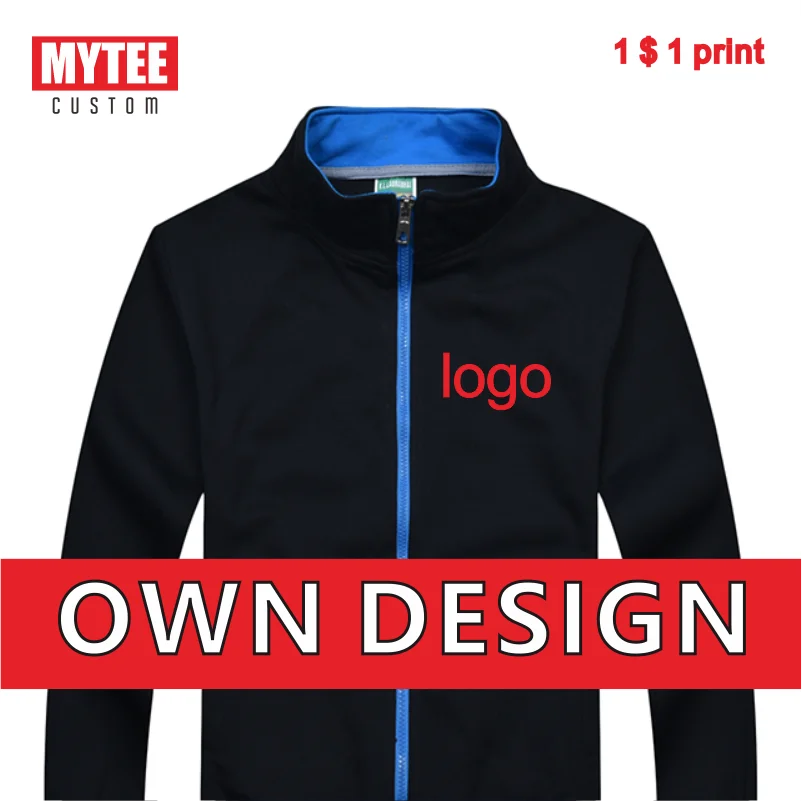 MYTEE Autumn High Quality Logo Custom Zipper Stand Collar Jacket Company Brand Logo Embroidery/Printing Custom Coat Wholesale