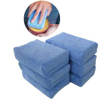 

6Pcs/Set Car Wash Sponge Block Rectangular Microfiber Pads Household Sponge Block Car Cleaning Tool for Body Cleaning Polishing