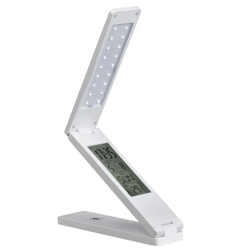 

LED Desk Lamp Foldable Multifunction Dimmable Touch Table Lamp Alarm Clock table Light with Calendar Timing Night lights