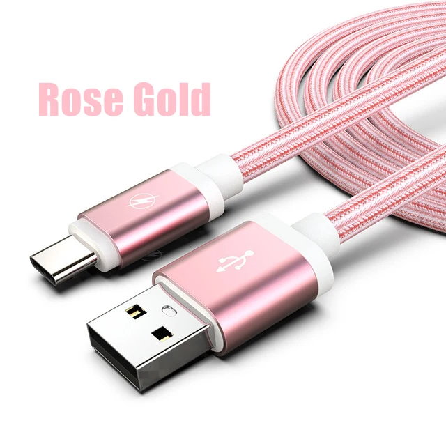 Usb-кабель типа C для быстрой зарядки Xiaomi 9t Redmi note 8 LG Q Stylo 4 Q8 Q9 Q7 G6 plus Q8S V35 V50 V40 G7 Thiq Fit g5 v20 - Цвет: Розовый