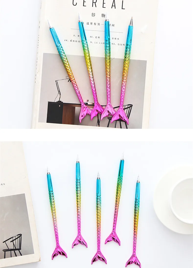 New 1PC Kawaii Rainbow Fish Animal Ballpoint Pen Signature Ball Point Pen Escolar School Office Stationery Kids Gift