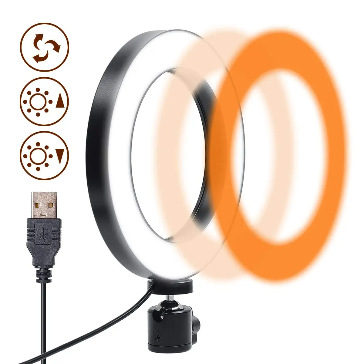 

Ring Light - 6 Inches O LED Ring Lights with 3 Modes, 10 Dimmable Brightness Levels