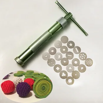 

High Quality Green Clay Extruders Sculpture Gun Clay Sugar Paste Extruder Fondant Cake Sculpture Polymer Gun Tool