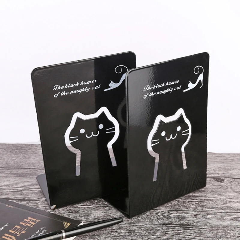 Packs Lshaped Premium Heavy Duty Black Metal Non Skid Bookends Stopper