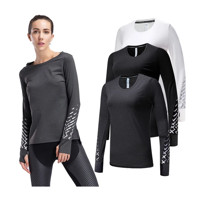 US $8.86 KACIGEYA Fitness Woman Sports Wear Tops Full Sleeve T Shirt Quick Dry Gym Yoga Women Clothing Gym R