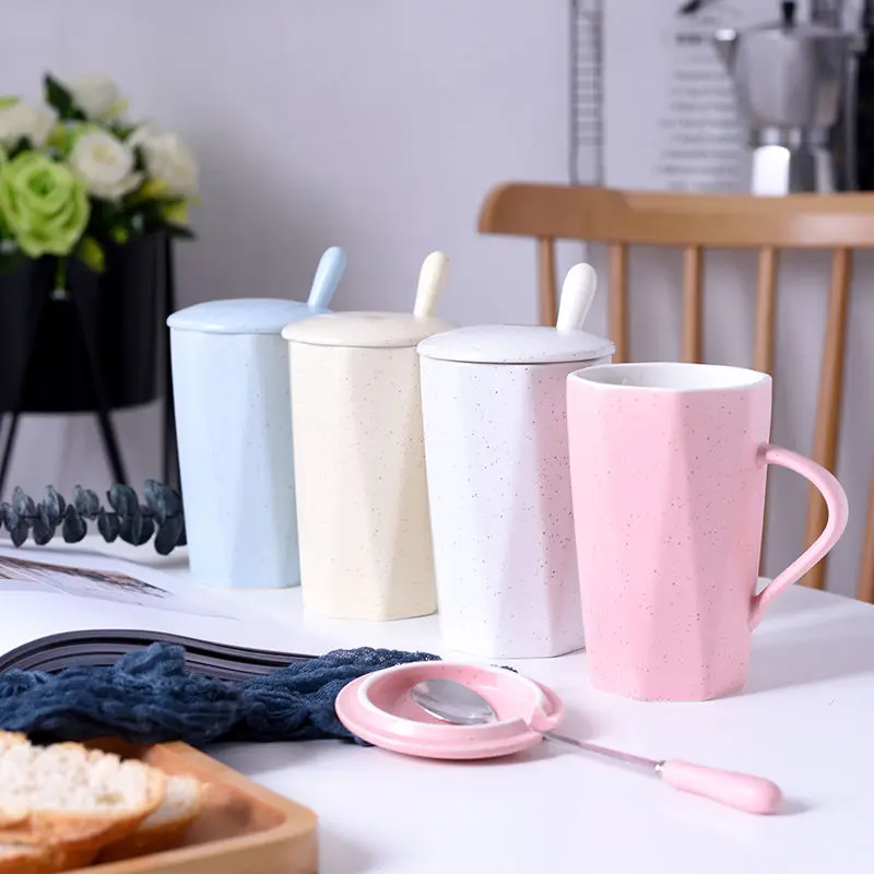 Ceramic Mug Geometry Cup Nordic Style Female Student Korean Version Cute Drinking Coffee Household Mugs | Дом и сад