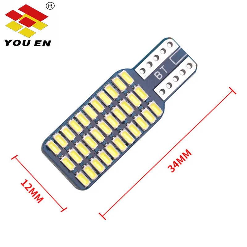 Светодиодсветодиодный лампы YOUEN T10 192 194 168 W5W 33 SMD 33SMD 3014 автомобильные задние