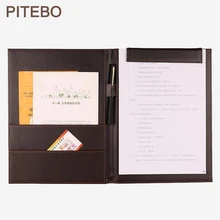 PITEBO Высококачественная модная деловая папка для документов, конференц-площадка, доска для письма, лента, магнит, А4, кожаная папка