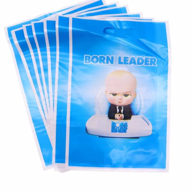 Мультфильм Born Leader Boss детские одноразовые столовые приборы на день рождения Свадебные украшения Скатерть тарелка чашка детский душ украшения Дети - Цвет: Gift Bag 10Pcs