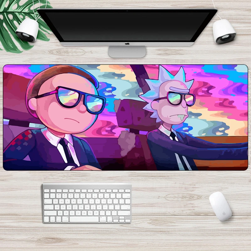 

Rick and Morty Anime Mousepad Large 70x30cm Locking Edge Non-Skid Gaming Mouse Pad Office Notbook Desk Pc Gamer Mat