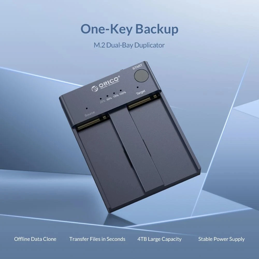 2.5 hdd box ORICO 10Gbps Dual Bay M.2 NVME SSD Enclosure Offline Clone USB C 3.1 Gen2 For M Key/M+B Key NVME PCIe Support Hard Drive Max 4TB baseus hdd case 2.5 sata HDD Box Enclosures