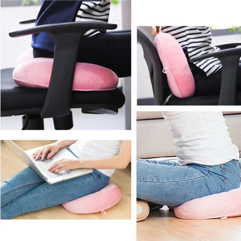 Memory Foam Coccyx Car Office Chair Seat Cushion Back Lumbar Relief Pillow