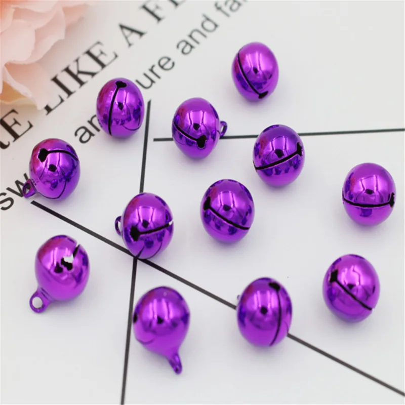 Purple 20 шт./компл. 10 Цвета с вакуумным напылением нитрида титана ремесло колокольчики 6 мм маленькие круглые колокольчики для фестиваля вечерние Xmas Tree Висячие украшения - Цвет: Purple
