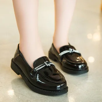 

New Princess Shoes Spring Autumn Boys Girls Children PU Leather Shoes Kid FToddlers Flat Single Shoes Size 27-37 D788