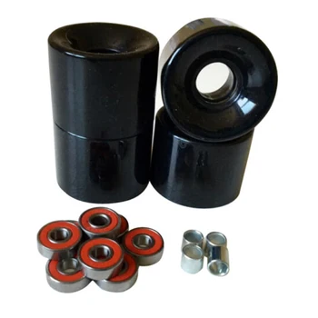 

​ A Set of 4 Skateboard Wheels 60mm 78A Black+ABEC- 9 Bearings+ Spacers
