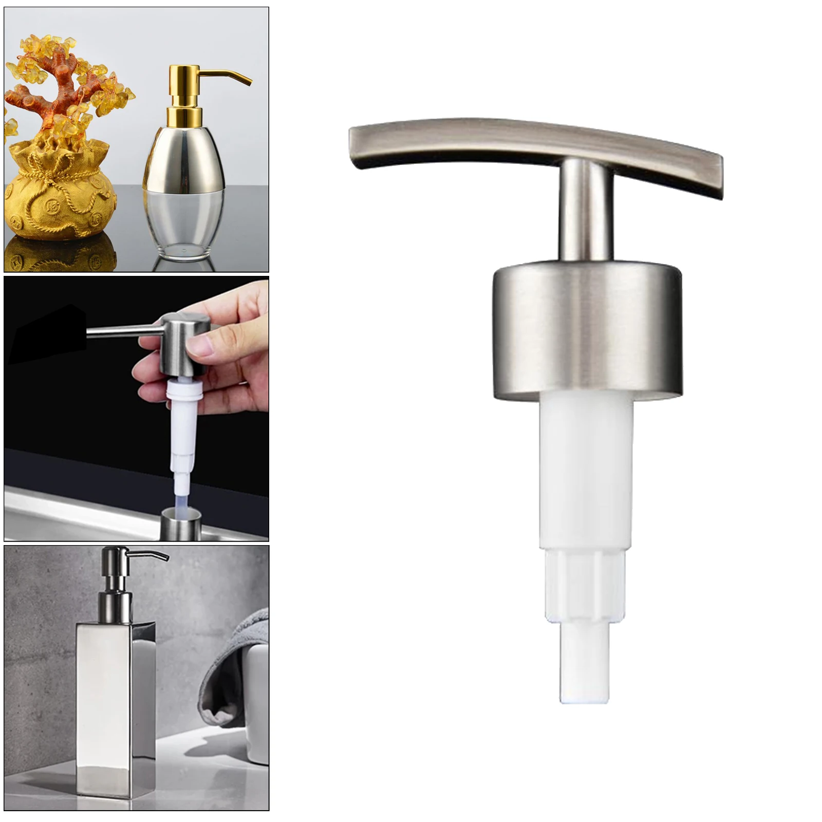 Stainless Steel Soap Dispenser Pump Head Replacement Spare Parts for Standard 28/400