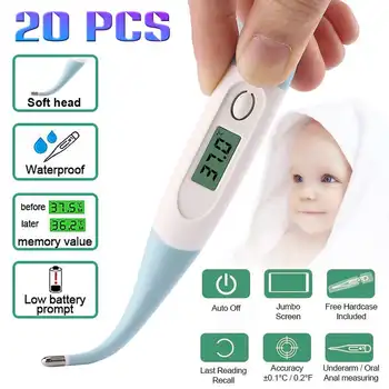 

20Pcs Medical Electronic Thermometer Household Digital LCD Thermometre Body Temperature Fever Measure Device for Baby Adult