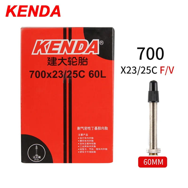 700x23-25c-60L-FV 2 шт. Kenda ниппелем для горного велосипеда дорожный велосипед шины реагенты обогащения бутил резиновая камера велосипедной шины 26/27. 5/29/700c ультралегкий, нержавеющий ниппель камеры высокого давления к клапану Шредера трубки - Цвет: 700x23-25c-60L-FV